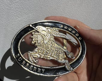 Vintage BURBERRY belt buckle – Equestrian Knight – 1980s/90s