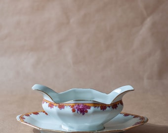 Sauce boat Limoges, vintage, porcelain, made in France, table decor, home, Gravy Boat/Sauce, Art Deco Robert Haviland Letanneur