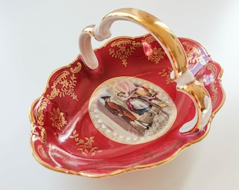 Old Cries of London porcelain basket, BBB fine porcelain, Bavaria, vintage, basket, collection, bonboniere, decor, tableware, gift