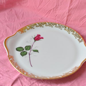 Plate Limoges, vintage, pink, porcelain, French vintage, gold, gift idea, for home, serving tray