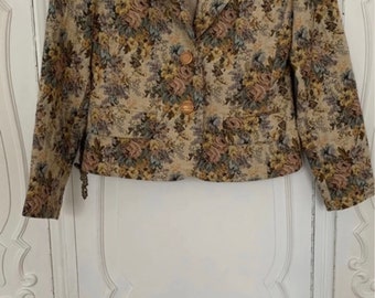 Vintage blazer, Vintage clothing, Vintage style, Women's blazer, Swing blazer, Blazer with flowers
