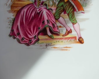 Plateau En Porcelaine Haute Porcelaine Creation Lourioux - Multicouleur - Made In France - Vintage