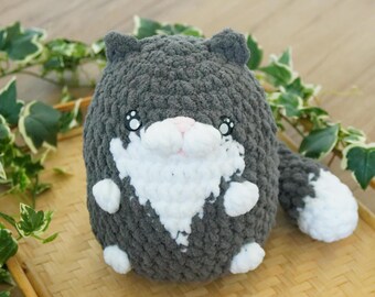 Crochet Cat Plushie: Gray Cubby Toy, Cat Lover Gift