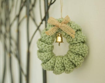 Crochet Christmas wreath ornament: Holiday Decor