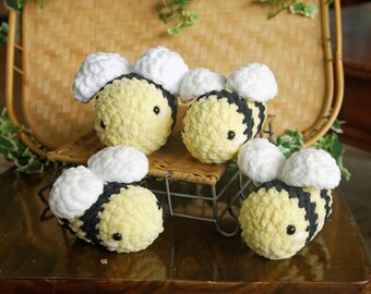 Crochet Bee Plushie, Handmade Bee Lover Gift