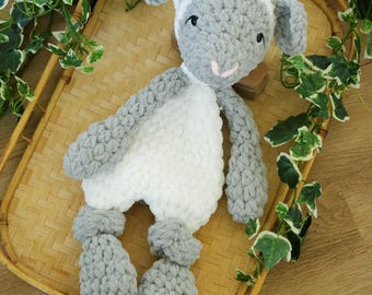 Crochet Lamb Lovey: Handmade Plush Snuggle Toy