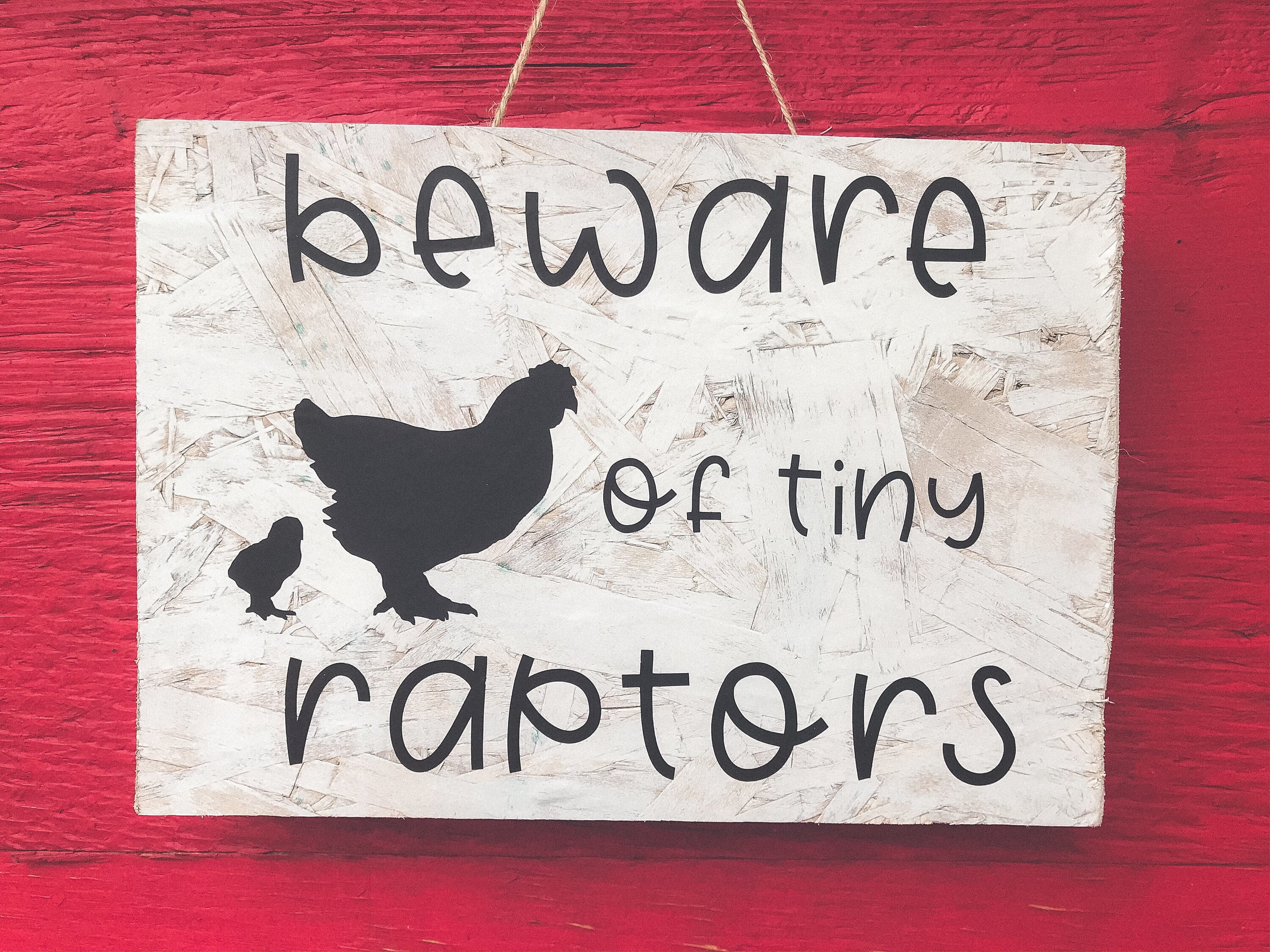 Rustic Chicken Coop Sign Tiny Raptors Etsy