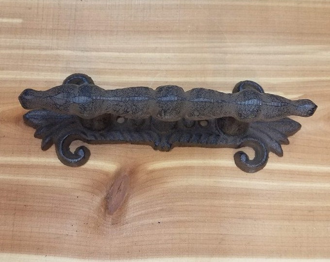 1 X Cast Iron Antique Replica Fleur De Lis Drawer Pull Door Handle 6 34