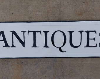 Farmhouse Style Décor Metal Vertical ANTIQUES Sign Three Hands Corp 48/"x10/"x1//2/"