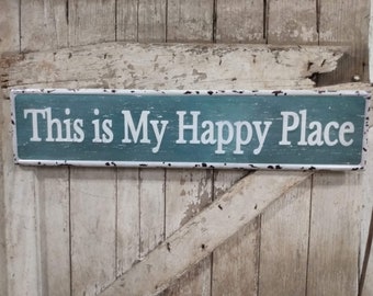 This is My Happy Place Metal Sign Vintage Style Embossed Sign