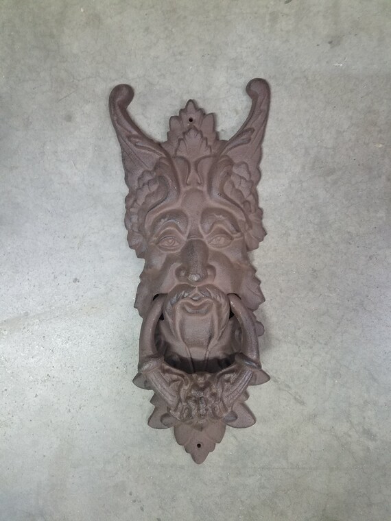 Leaf Man Old Man Winter Door Knocker Cast Iron Extra Large Etsy