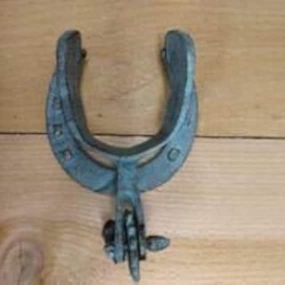 Cast Iron Horse with Horseshoe Vintage Country Door Knocker
