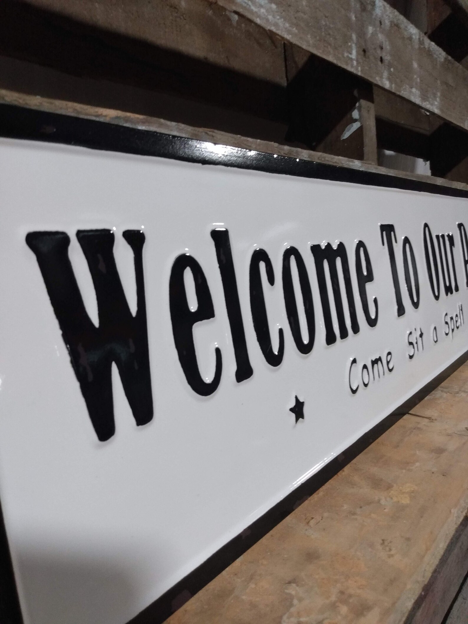 To Our Porch Metal Sign Vintage Style Embossed Sign Etsy