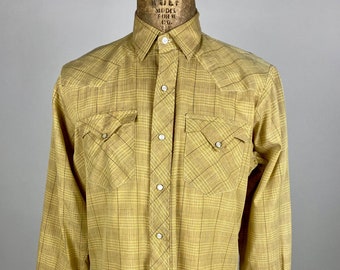 AS IS Vintage 1950er 50er Kariertes Western Shirt | Größe Medium