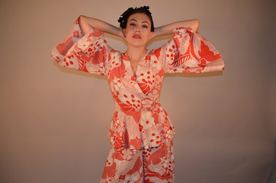 70's Vintage Psychedelic Palazzo Pant and Flared S