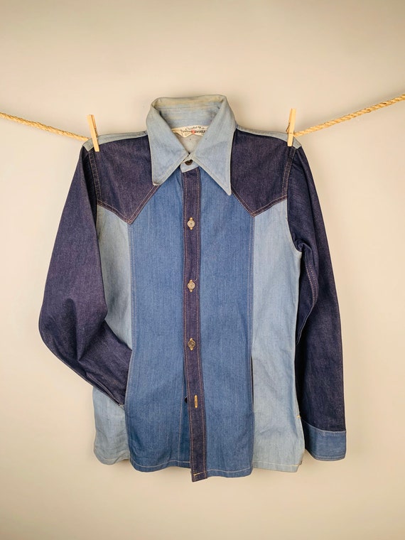 Men’s 1970’s Liberty Overseas Denim Shirt Jacket -