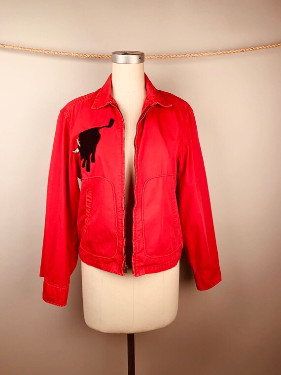 50’s Boy Scout Cotton Jacket with Appliqué Felt Bu