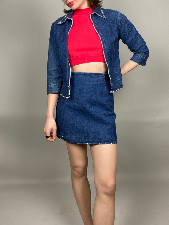 Vintage 1990s Denim Skirt and Jacket 