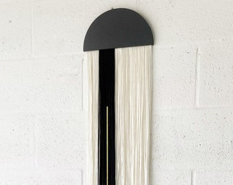 COLOR BLOCK CASITA/ Wall hanging/tapestry/neutral art/wall decor/black and white/half moon/half circle mirror/modern art/contemporary art/