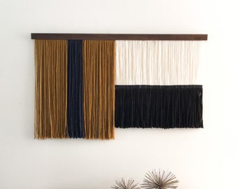 tapestry, wall hanging, large art, woven tapestry, wall art, fine arts, home decoration, mid century modern art, color block,yarn art,string