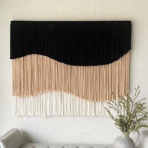MADE TO ORDER/Layered Waves/tapestry/string art/boho wall hanging/neutral art/large art/abstract art/contemporary art/wall decor/string art