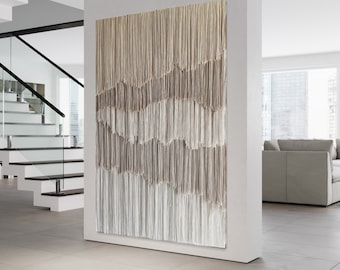 HECHO A PEDIDO / tapiz de pared bohemio / arte neutro / tapiz de pared de macramé / arte textil / arte contemporáneo / arte de pared grande / tapiz / textil