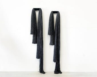 MADE TO ORDER/Textiel wandsculptuur/muurdecoratie/Textielkunst/Vezelkunst/Home Decor/Zwarte kunst/Neutrale kunst/Hedendaagse kunst