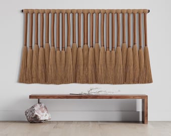 HECHO A PEDIDO/Colgante de pared grande neutro/Arte de pared contemporáneo/Arte de fibra/Decoración de pared/Tapiz/Arte bohemio/Arte personalizado