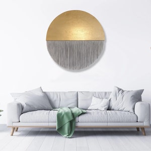 MADE TO ORDER/Half Moon Art/Round Art/Wall Hanging/Dip Dye Tapestry/Boho Art/Large Art/Textile Sculpture/Wall Art Decor/Tapiz/Fiber Art/Moon