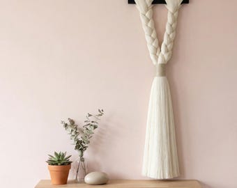 READY TO SHIP/ Wall Hanging/Large Tassel/Textile Wall Art/Fiber Art/Contemporary Wall Art/ Textile Scultre/Macrame/Large Art/Neutral Art