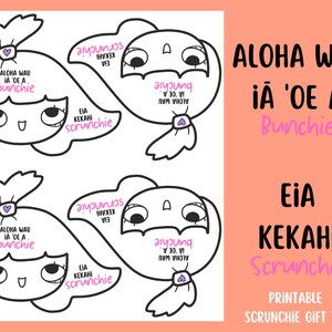 Scrunchie Gift Tag|Bilingual|ʻŌlelo Hawaiʻi|