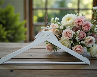 Bride White Coat Hanger. Wedding Coat Hanger