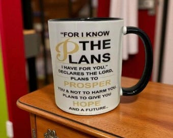 The Plans Bible Verse Mug, Christian Gift, Scripture Quote