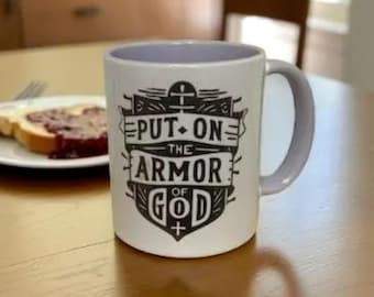 Armor Of God Coffee Mug, Christian Scripture Gift