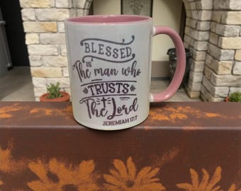 Bible Verse Mug, Blessed is the man, Christian Mug, Christian Cup, Christian Gift, Scripture Mug, Religious mug.