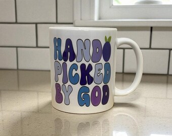 Bible Verse Mug, Hand picked by God, Christian Mug, Christian Cup, Christian Gift, Scripture Mug, Religious mug.