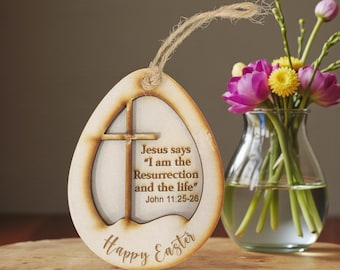 MDF Easter Ornament, Religious Easter Decor, Spring Gift