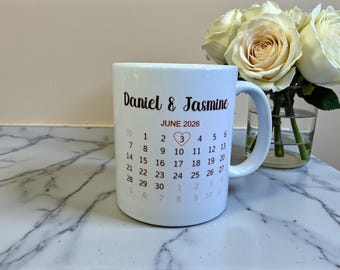 Don't Forget the Date, Calendar Wedding Day Mug