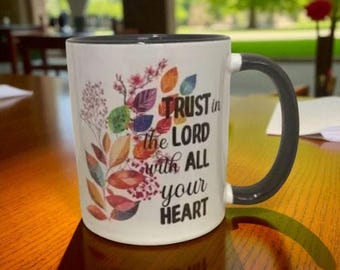 Christian Mug, Bible Verse, Colorful Leaves, Religious Gift
