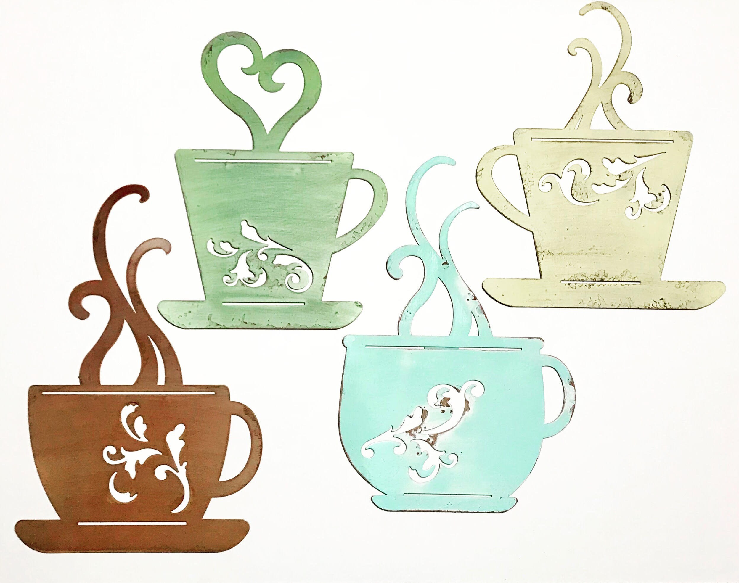 Coffee Metal Wall Art // Coffee Kitchen Decor // Rustic Etsy