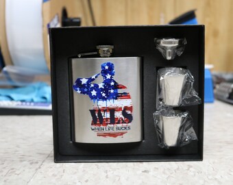 printed flask etsy