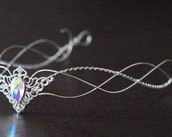 Handgemaakte Keltische tiara, zilverkleur, perfect voor symbolische bruiloften of elfen-thema cosplay, uniek in zijn soort