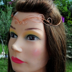Celtic handmade tiara, copper color, perfect for symbolic weddings or elven-themed cosplay, unique piece image 9