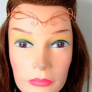 Celtic handmade tiara, copper color, perfect for symbolic weddings or elven-themed cosplay, unique piece image 6