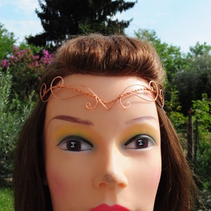 Celtic handmade tiara, copper color, perfect for symbolic weddings or elven-themed cosplay, unique piece image 8