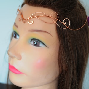 Celtic handmade tiara, copper color, perfect for symbolic weddings or elven-themed cosplay, unique piece image 5