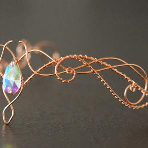 Celtic handmade tiara, copper color, perfect for symbolic weddings or elven-themed cosplay, unique piece