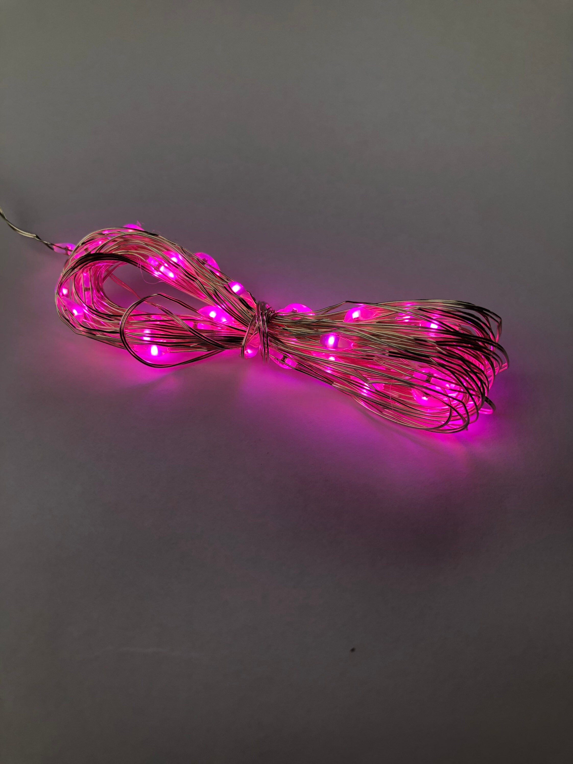 Pretty Pink Fairy Lights String 5m Battery Silver Copper Etsy