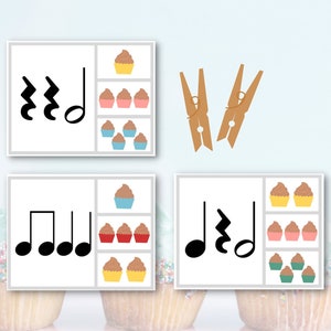 Contagem de cupcakes | Cartões de clipe de valor de nota