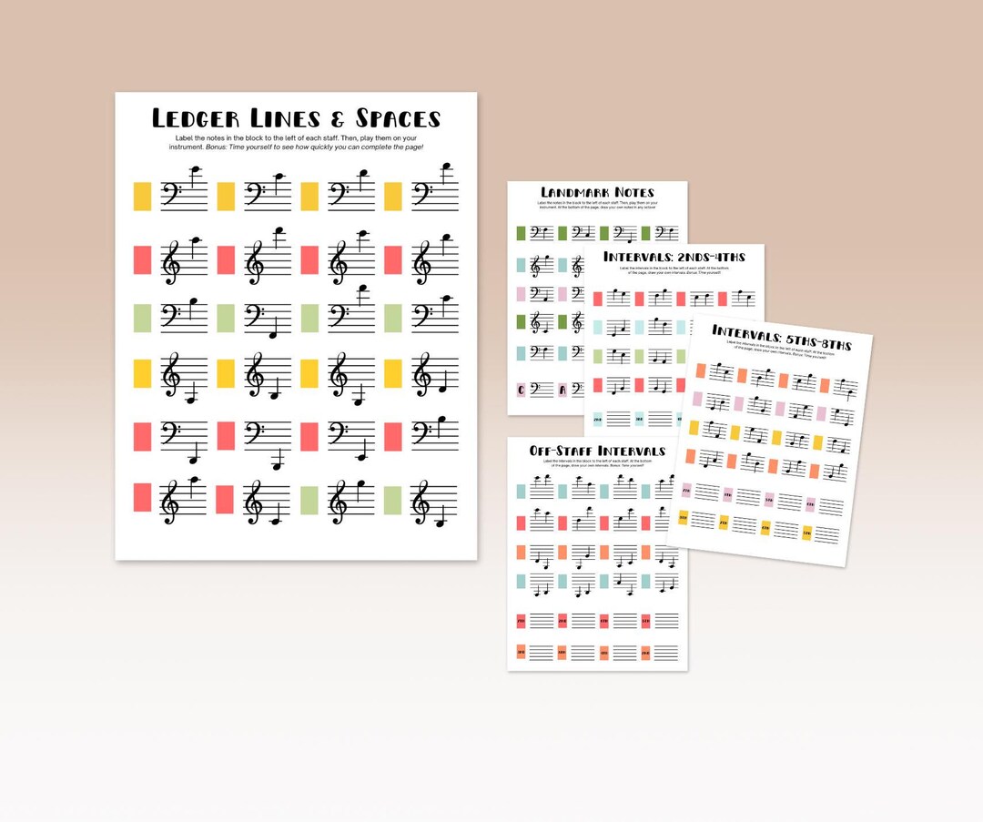 Landmark & Interval Worksheets - Etsy